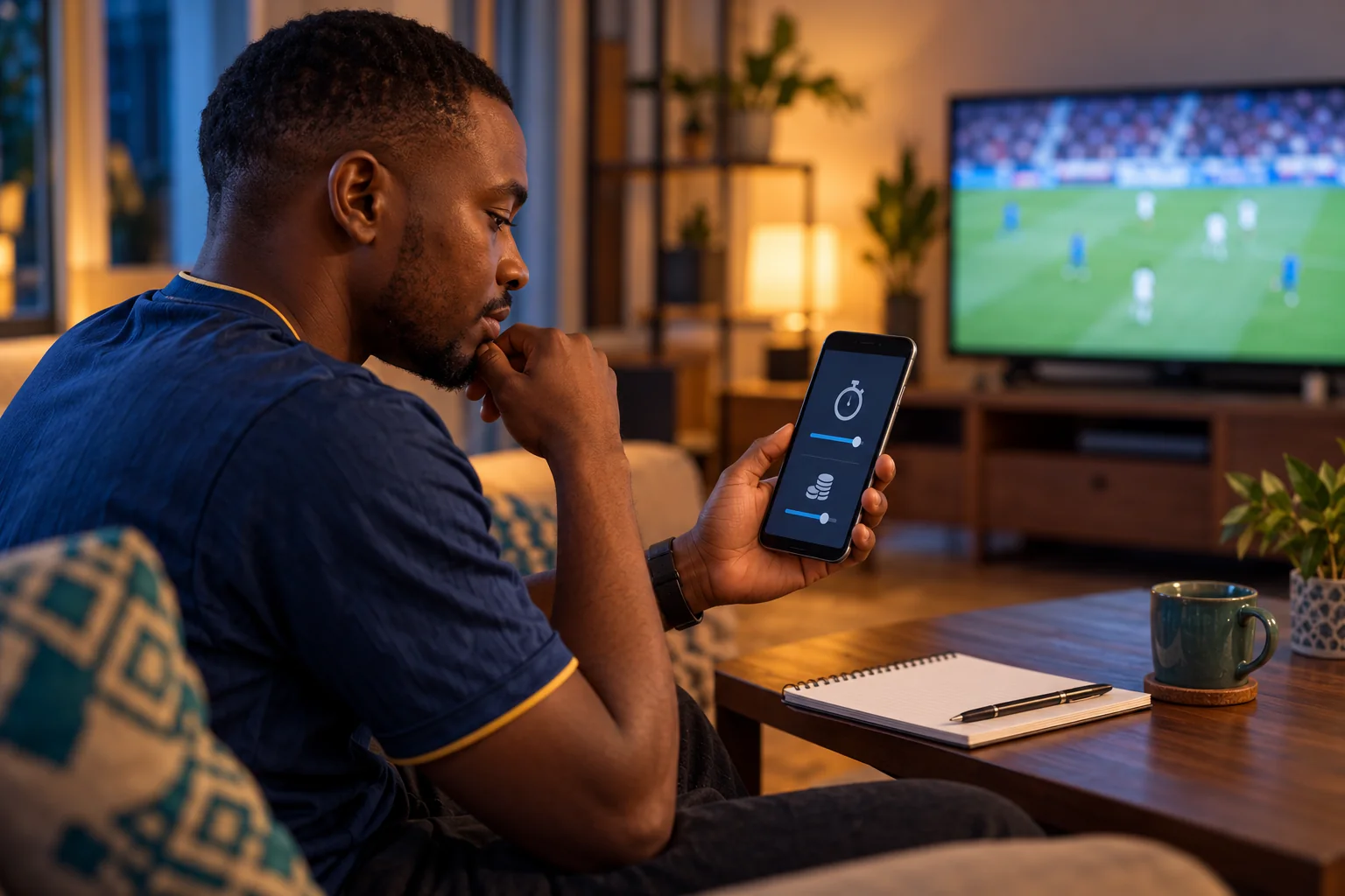 Adult in Dar es Salaam taking a deliberate break from online casino play